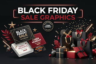 design black friday cyber monday and holiday sale graphics