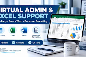 provide virtual admin and excel support