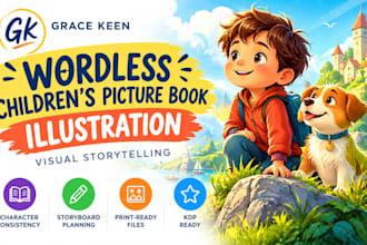 illustrate your wordless children picture book with visual storytelling
