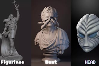sculpt custom 3d models, figurines, articulated toys, miniatures and bust