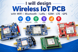 esp32 esp8266 wireless iot pcb with wifi bluetooth ble lora GSM lte and gps