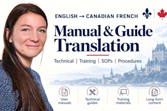 translate manuals and guides into canadian french