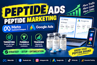 run peptide ads, peptide marketing, facebook ads and google ads