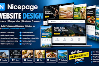 design roofing gyms massage pet restaurant tour booking nicepage website