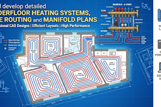 develop detailed underfloor heating systems, pipe routing and manifold plans