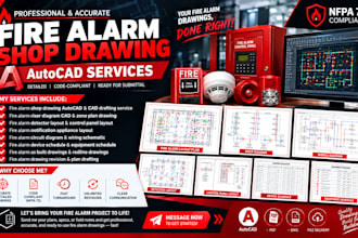 do fire alarm shop drawing autocad, as built and redline drawings