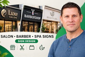 design salon signage, barbershop signs and beauty spa storefront sign services