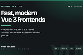 build a fast modern frontend web app in vue 3