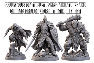 sculpt custom tabletop rpg miniatures and characters for 3d printing in blender