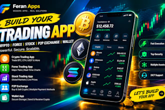 develop crypto trading app, forex trading stock trading, p2p exchange wallet app