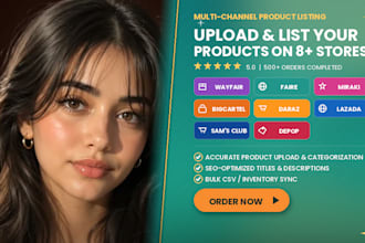 upload products on wayfair faire miraki bigcartel daraz lazada sams club depop