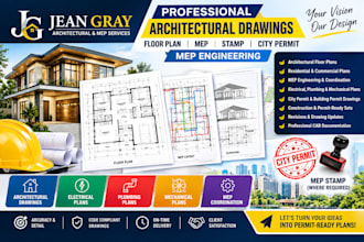 design architectural drawing floor plan mep stamp city permit mep engineering