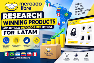 research winning products and optimize mercado libre listings for latam