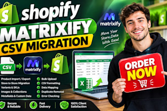 do shopify matrixify csv migration product import export