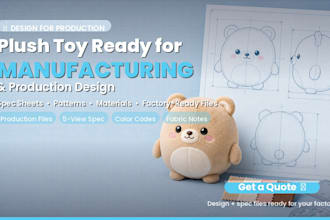 create a manufacturing ready custom plush toy