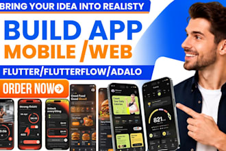 build no code mobile app with flutterflow, bubble or adalo mvp as app developer