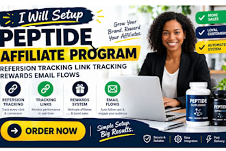 setup peptide affiliate program refersion tracking link tracking rewards email
