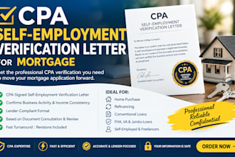 provide a CPA self employment verification letter for mortgage