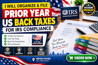 organize and file prior year US back taxes for irs compliance