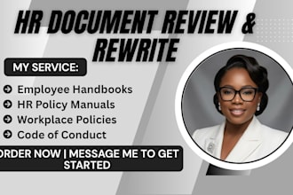 review, rewrite, and format your employee handbook, HR policies and HR documents