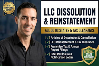 dissolve llc, file corporate cancellation, franchise tax, and close ein fast