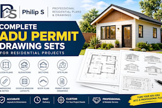 create complete adu permit drawing sets for residential projects in ca, pa, ny