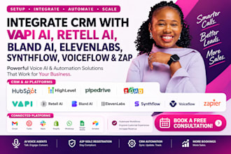 integrate CRM with vapi ai retell ai bland ai elevenlabs synthflow voiceflow zap