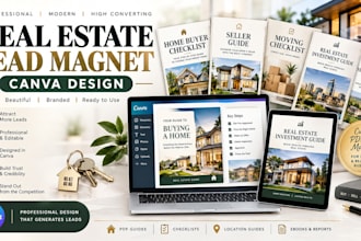 design a professional real estate home buyer guide in canva