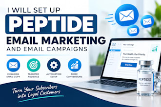set up peptide email marketing and email campaigns