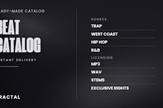 send you a ready made beat trap, west coast, rnb or hip hop