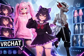 create a unique custom 3d vrchat avatar