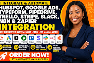 hubspot google ads typeform pipedrive trello stripe slack n8n zapier integration