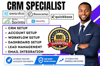 setup awardco crm zoho sprints basecamp clockify nifty quick base evernote teams