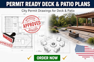 draw permit ready deck, patio and pergola plans for city approval