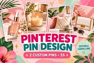 design eye catching pinterest pins  in canva