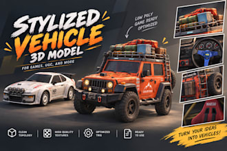 create stylized 3d vehicle models