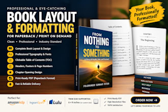 do professional book layout design, paperback formatting