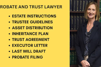 draft irrevocable trusts, probate documents, wills, and estate planning letters