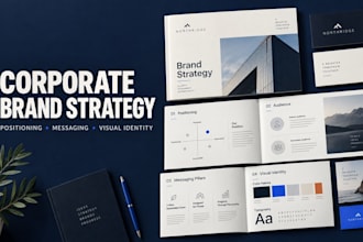create corporate brand strategy positioning, messaging, and vitual identity