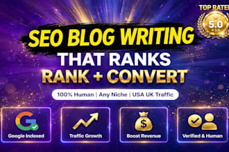 write seo blog writing that ranks on google and drives sales