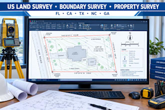 do USA fl, ca, tx, nc, ga, land survey, boundary survey, property survey permit