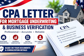 prepare a CPA letter for mortgage underwriting and business verification