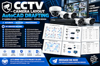 do cctv camera layout autocad, IP camera plans and shop drawings