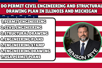 do permit civil engineering and structural drawing plan in illinois and michigan