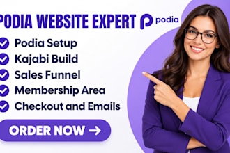 develop german podia, online course, learnworld and kajabi website for coaches