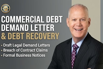 draft a legal business debt demand letter and commercial debt recovery notice