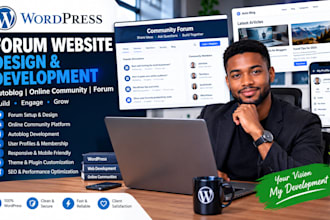 wordpress forum website design, autoblog website, online community website forum
