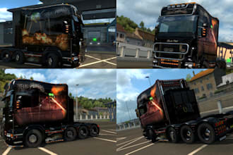 create custom 3d quality ets 2 and ats skin and trucks, ets trailer