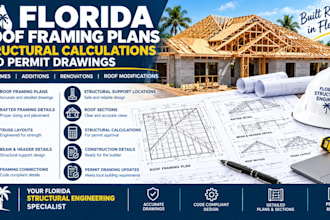 florida roof framing plans, structural calculations  engineer, permit drawings