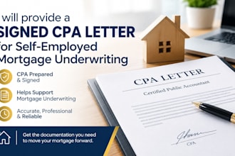 provide a signed CPA letter for self employed mortgage underwriting